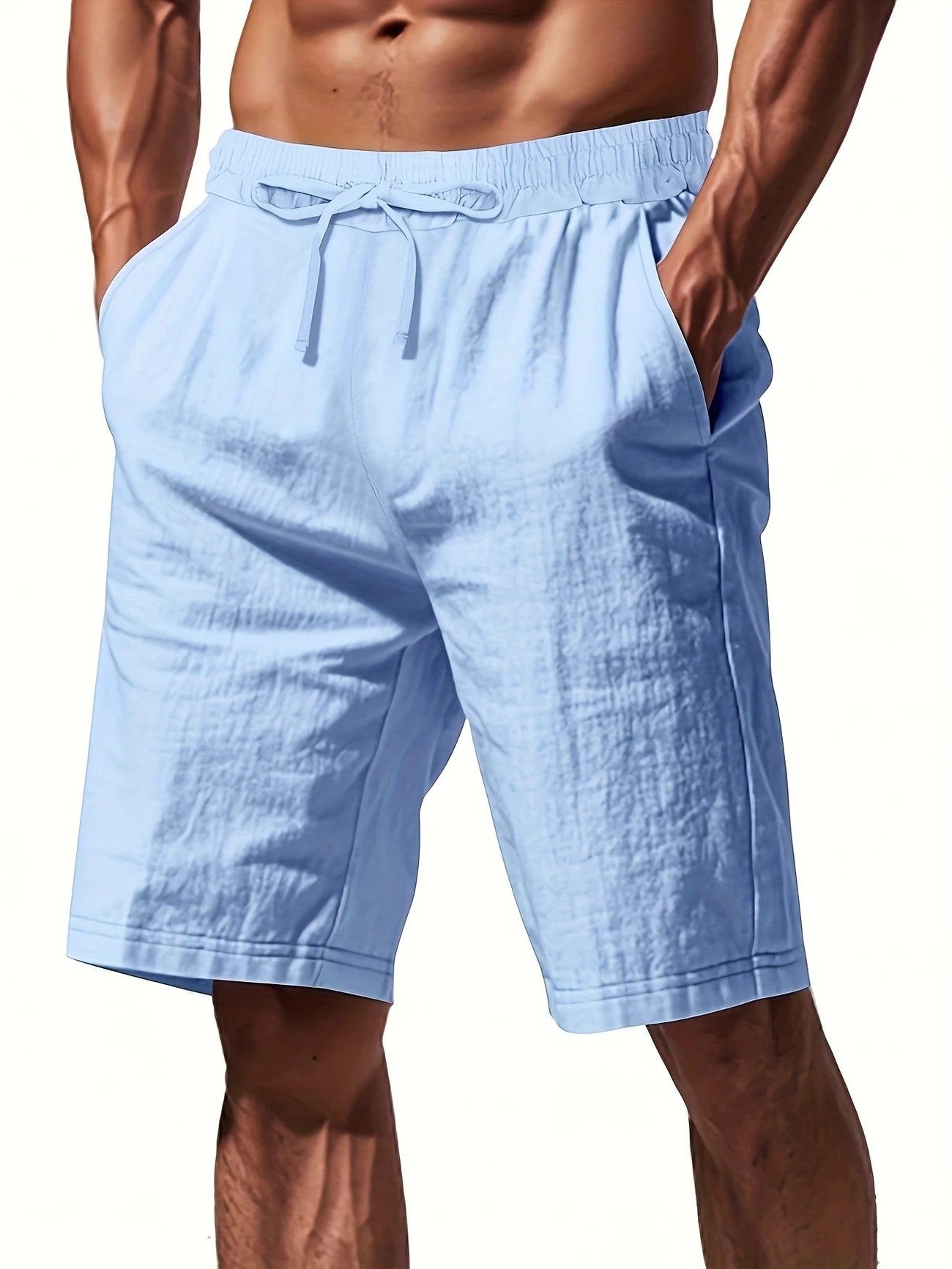 Atmungsaktive Leinenshorts für Herren – Leichte Sommer-, Strand- und Sport-Freizeitkleidung | YFY-WW-2 