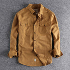 Vintage Workwear Doppeltaschenhemd Retro Casual Classic Shirt Top für Herren | V38 