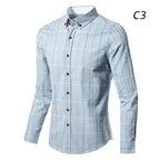 Herrenhemd aus 100 % Baumwolle, langärmelig, kariert, Slim Fit, Button-Down-Hemd | 228-CS27 