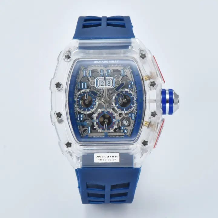 Herren Luxus Beste Sportuhr Transparentes Gehäuse Chronograph Neue Geschenkuhren | 