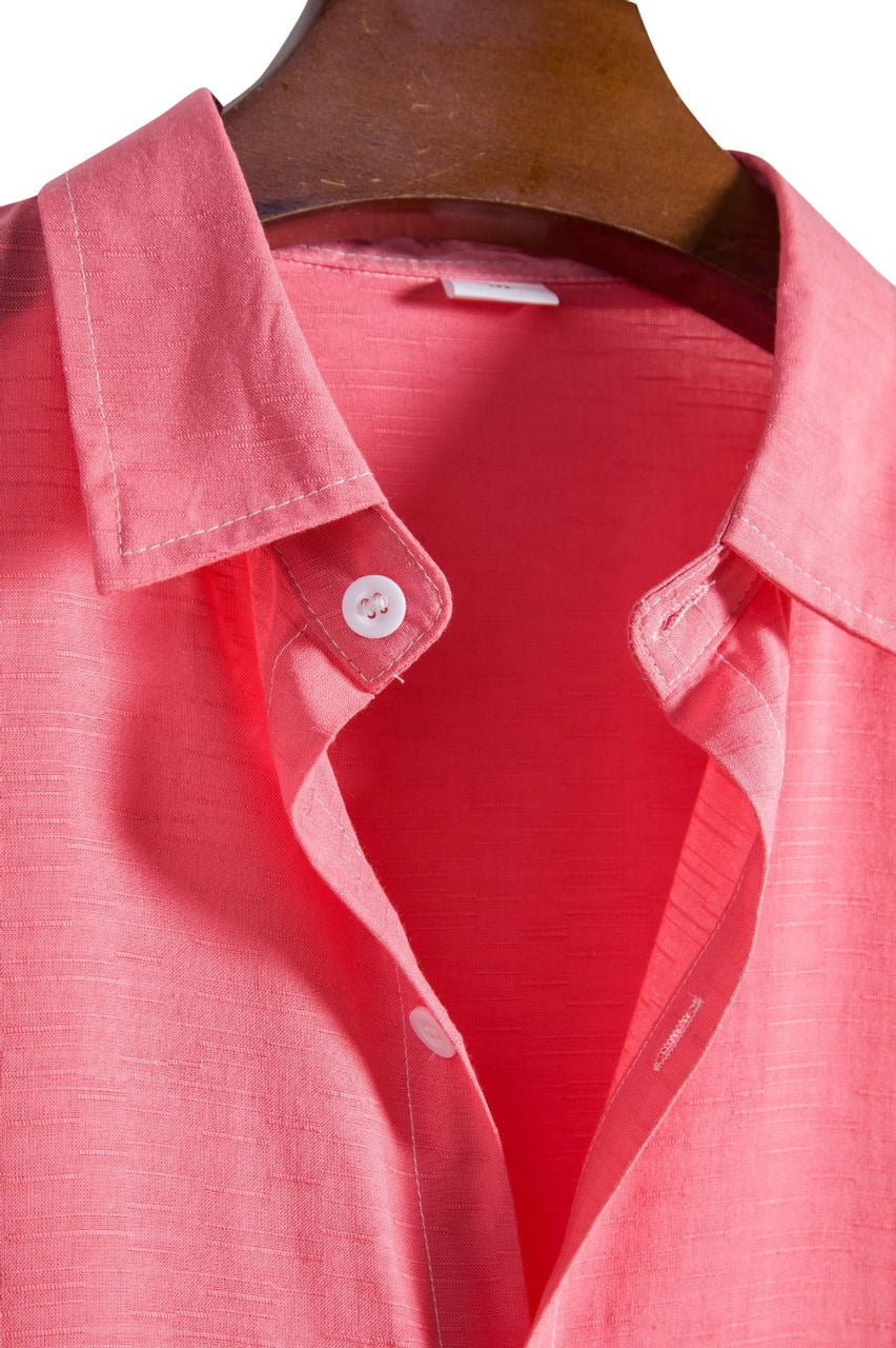 Einfarbiges Herrenhemd mit Revers und kurzen Ärmeln im Business-Casual-Sommerstil | CCS05 