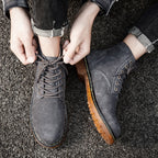 Britische Retro-Lederstiefeletten für Herren, modische Thermo-Outdoor-Schuhe | 8916 