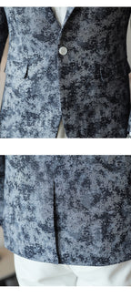 Men's Camouflage Print Slim Fit Blazer | Korean Style Single-Breasted Casual Sport Coat | DX6955