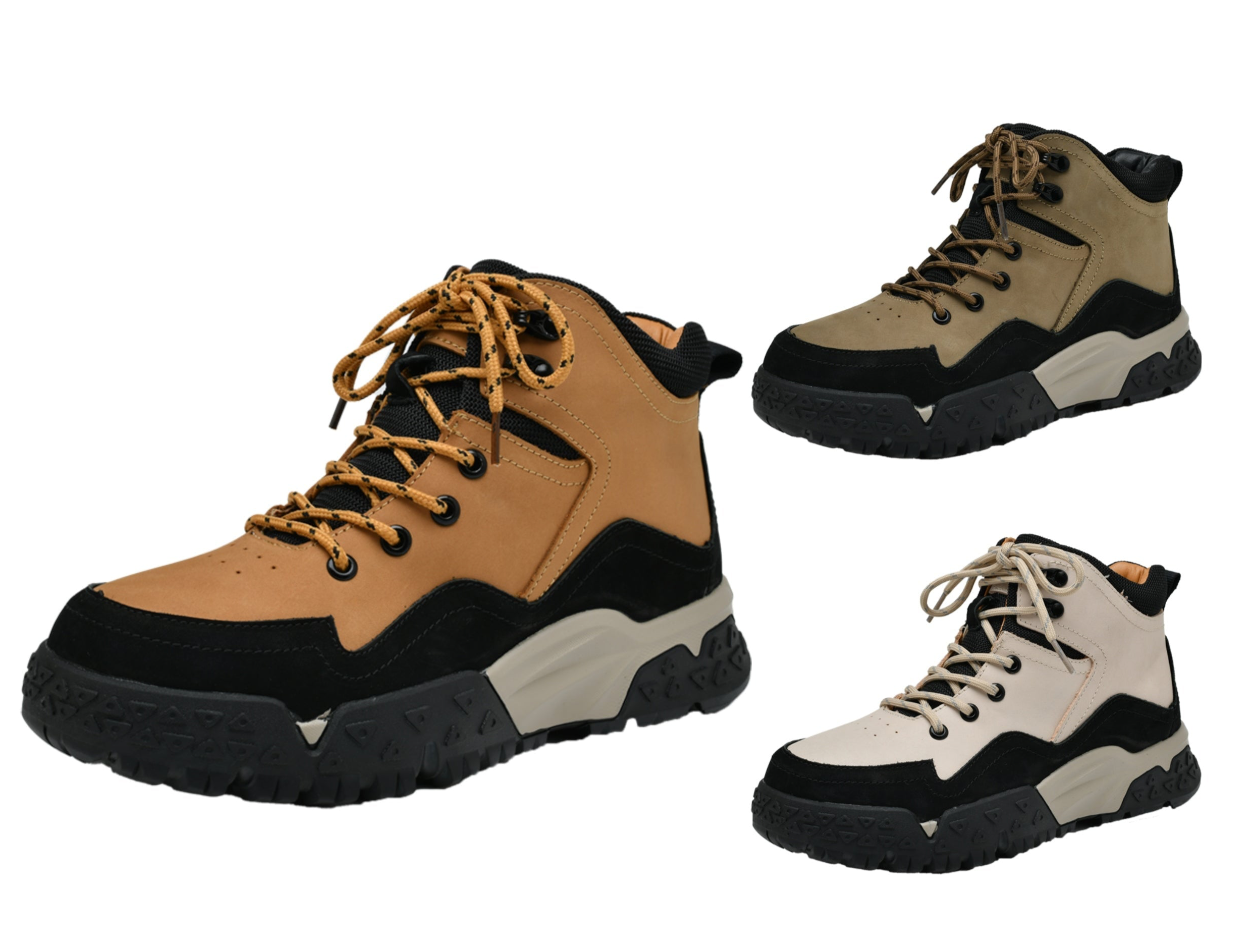Herren-Arbeitsstiefel aus echtem Leder, Outdoor-Sicherheitsstiefel mit dicker Sohle | 6015 