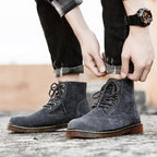 Britische Retro-Lederstiefeletten für Herren, modische Thermo-Outdoor-Schuhe | 8916 