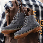 Britische Retro-Lederstiefeletten für Herren, modische Thermo-Outdoor-Schuhe | 8916 