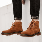 Britische Retro-Lederstiefeletten für Herren, modische Thermo-Outdoor-Schuhe | 8916 