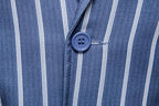Herren Anzugjacken Blau Gestreift Zwei Knöpfe Party Business Formeller Blazer | 1812 