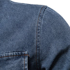 Herren-Jeanshemd mit verwaschenem Muster – Langarm, 100 % Baumwolle, lässiges Button-Up-Oberteil | 6025 