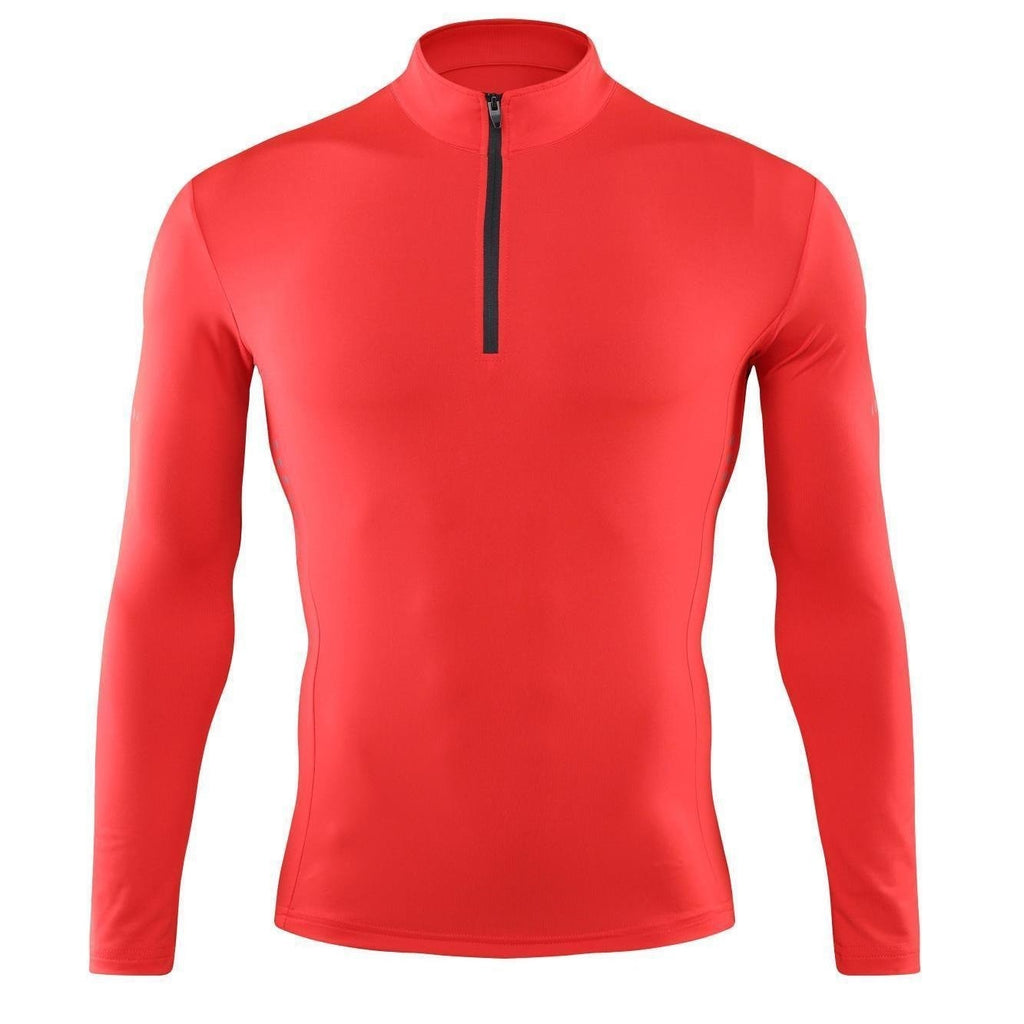 Schnelltrocknendes Herren-Lauf-T-Shirt, atmungsaktiv, langärmelig, für Fitnessstudio, Fitness, Sport, Radfahren, Reißverschluss-Shirt | P37 