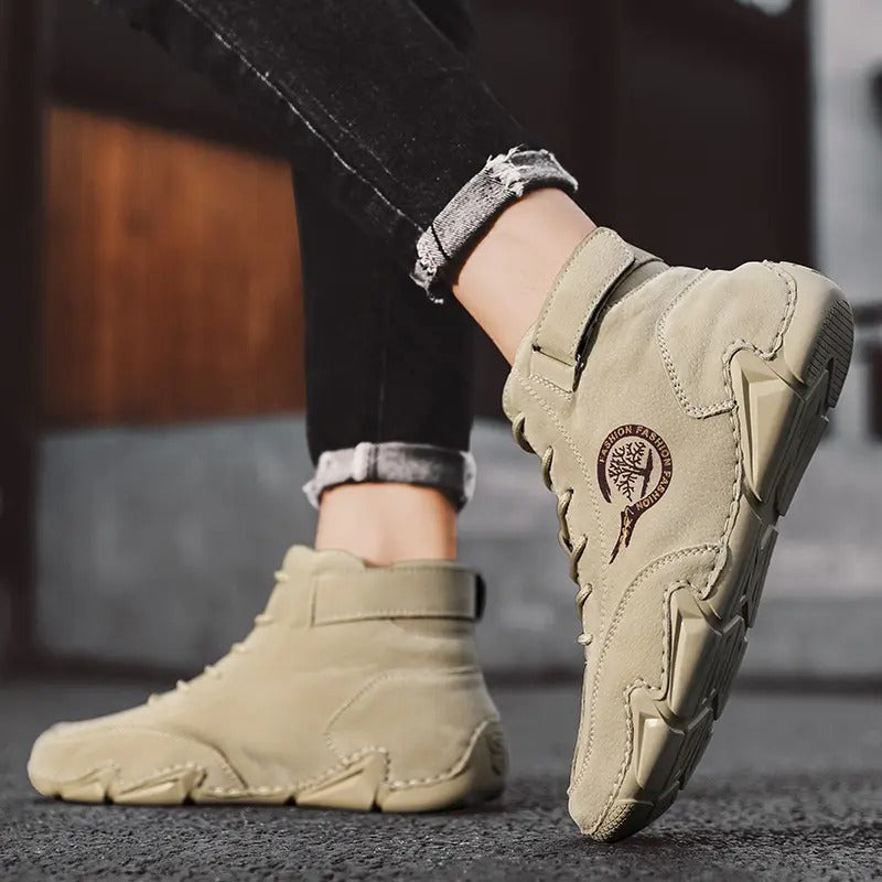 Flache kurze Herrenstiefel, Modetrend, Outdoor, echte, lässige Martin-Stiefeletten | 88377 