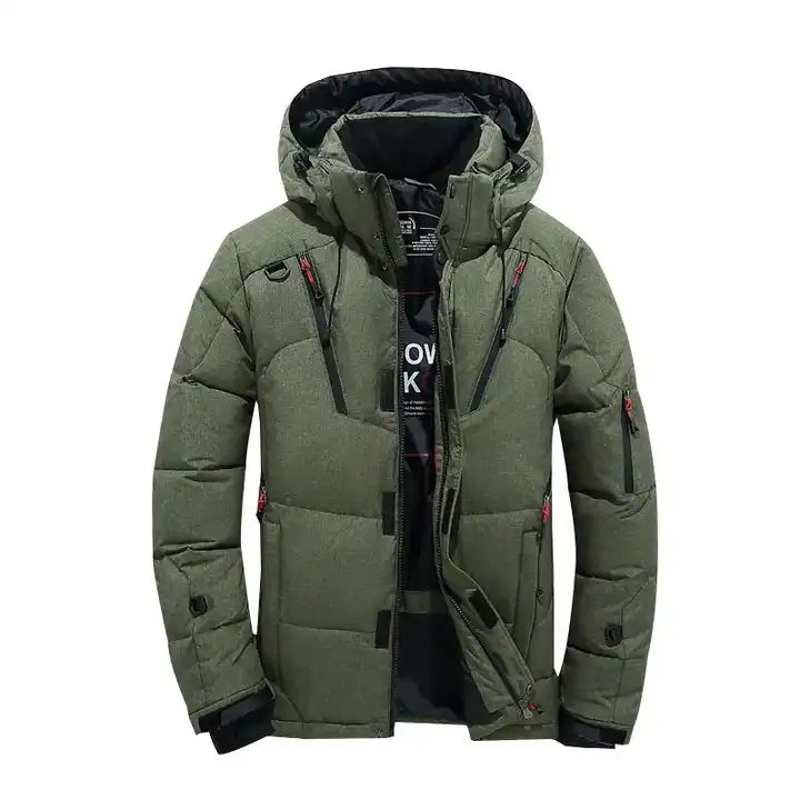 Herren Parka Entendaunenjacke Wintermantel Dicke Kapuze Puffer Wanderwarme Jacke | 1987 