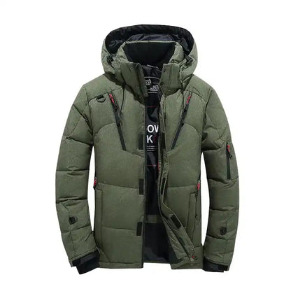 Men's Parka Duck Down Jacket Winter Coat Thick Hooded Puffer Hiking Warm Jacket | 1987