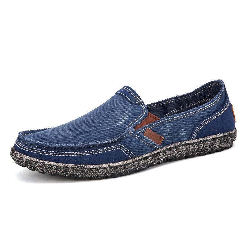 Herren Slipper aus gewaschenem Canvas | Atmungsaktiv, rutschfest, klassischer Deck-Stil | 8806 