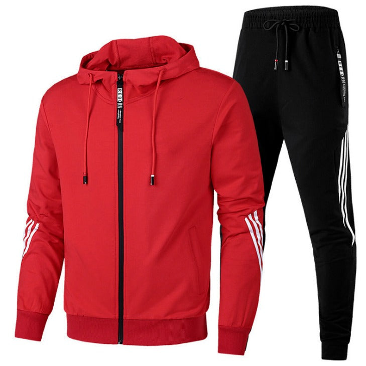 Herren Casual Trainingsanzug Langarm Athletic Set Full Zip Jacke und Hose Hoodie Anzug 
