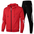 Herren Casual Trainingsanzug Langarm Athletic Set Full Zip Jacke und Hose Hoodie Anzug 