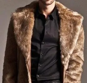 Men's Winter Plush Coat | Mid-Length Wool Fur Jacket for Ultimate Warmth & Style | 202015