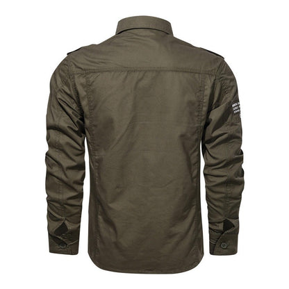 Military Shirt Long Sleeve Outdoor Cargo Shirts Solid Cotton Plus Size Men Shirt Tops For Men | 1907