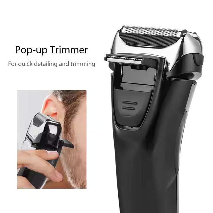 Dreifachklingen-Elektrorasierer für Herren, LCD-Display, IPX6, wasserdicht, wiederaufladbarer USB-Trimmer | RSM-1577 