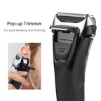 Dreifachklingen-Elektrorasierer für Herren, LCD-Display, IPX6, wasserdicht, wiederaufladbarer USB-Trimmer | RSM-1577 