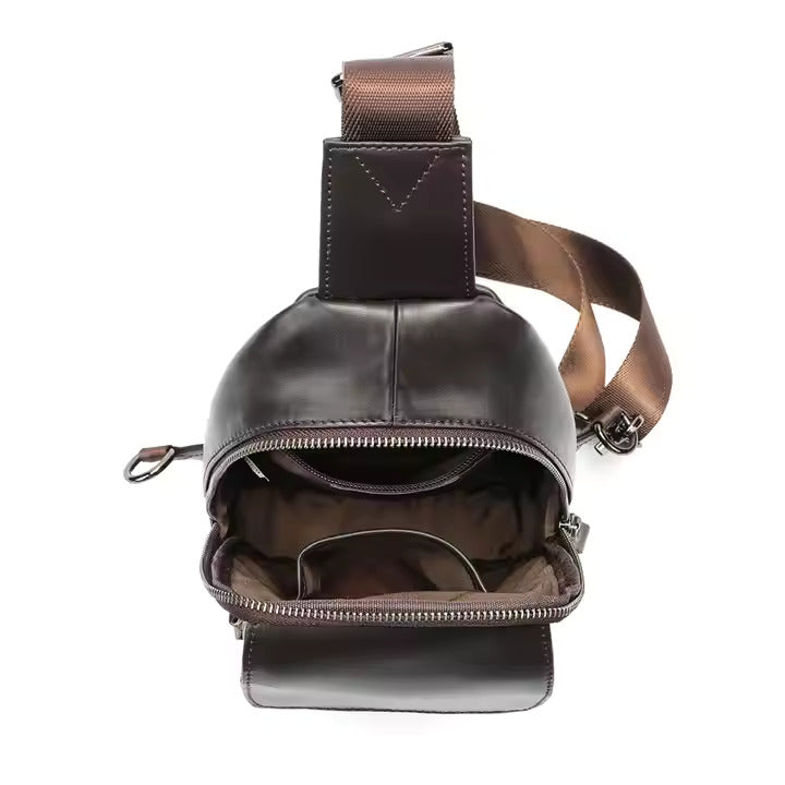 Premium Umhängetasche aus echtem Rindsleder für stilvolles und funktionales Tragen | 7589 