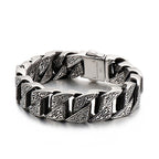 Herren Retro Titan Stahl Armband – Punk Rock Stil mit Schnappverschluss | KB123641-BDJX 