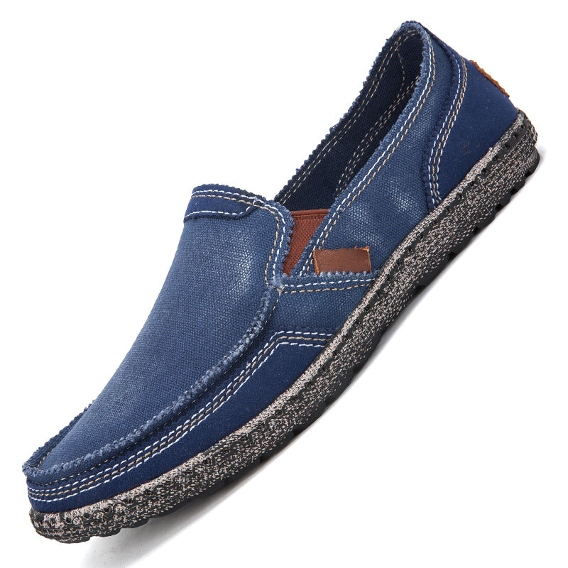 Herren Slipper aus gewaschenem Canvas | Atmungsaktiv, rutschfest, klassischer Deck-Stil | 8806 