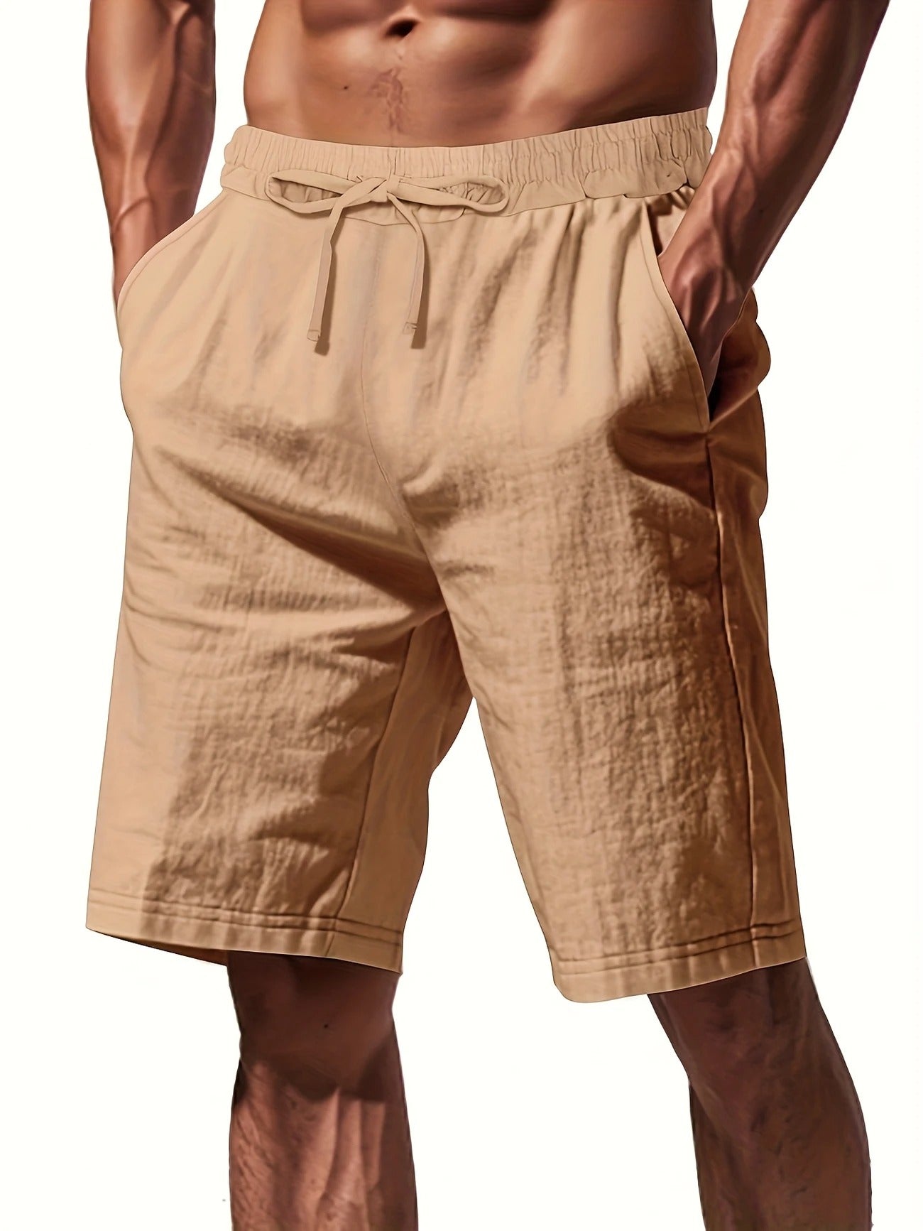 Atmungsaktive Leinenshorts für Herren – Leichte Sommer-, Strand- und Sport-Freizeitkleidung | YFY-WW-2 