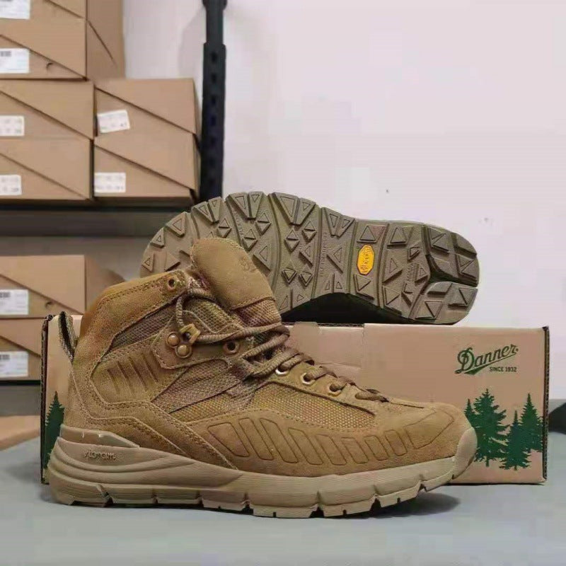 High-Top Desert Tactical Boots | Waterproof Suede Hiking Shoes with Gore-Tex & Vibram Sole | Breathable Outdoor Trekking Footwear | Tex01