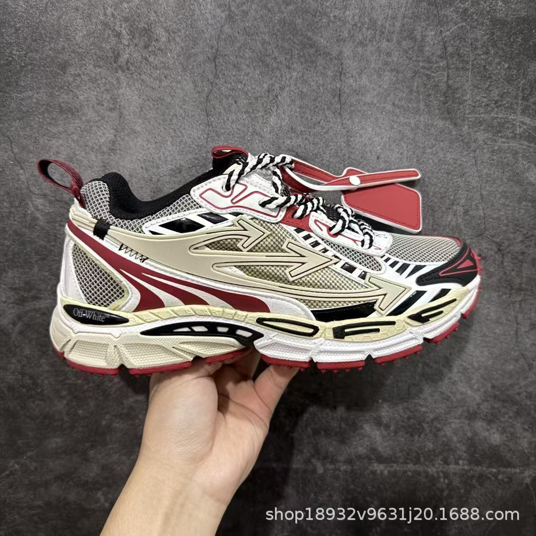 Off-White Premium Chunky Dad Sneakers Unisex Thick-Sole Casual Shoes Arrow Design Height-Increasing Trainers