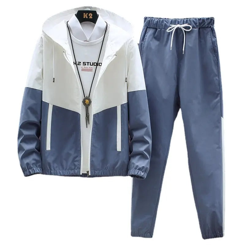 Herren Trainingsanzug Jogging Set 2-teilig Gym Fitness Winddicht Sweat Suit Jacken Set | TZ7801 