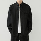 Herren Slim Fit Denim Langarmhemd Trendy Style Casual Arbeitsjacke Hemd | MT8003 