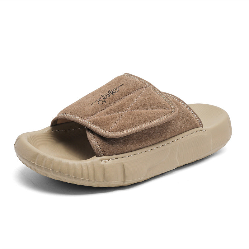 Men’s Suede Leather Fisherman Sandals | Outdoor Slide Slippers with Arch Support | Summer Beach Casual Shoes for Men | T98-1