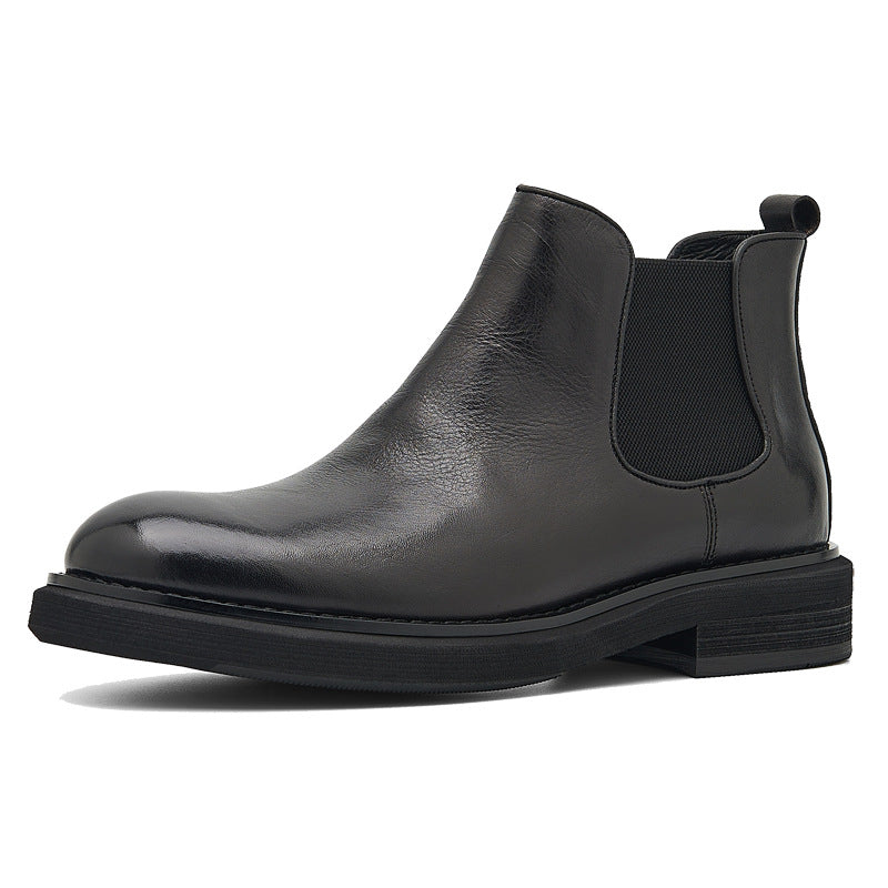 Men's Chelsea Boots | 2025 Autumn Winter British Retro Ankle Boots | Chunky Sole Leather Pull-On Boots | B3923