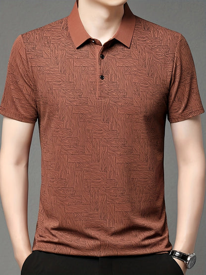 Leichtes Sommer-Golfhemd für Herren, lässiges Button-Up-Kurzarmhemd | Q135 