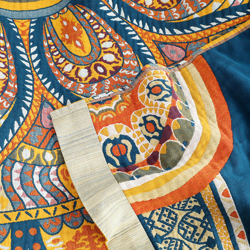 Mandala-Überwurfdecke aus gewebter Baumwolle, weiches Freizeithandtuch, Steppdecke, Tagesdecke oder Nickerchendecke | YENLN04 