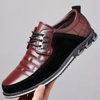 Herren-Derby-Schuhe im britischen Stil mit Karomuster, rutschfeste Leder-Loafer, Mokassins, Hochzeitsschuhe |