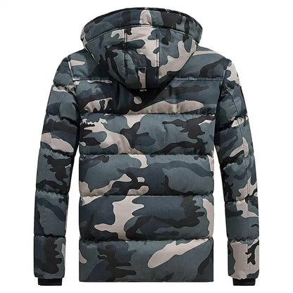 Western Size Down Army Military Camouflage Jersey Thick Winter Warm Puffer Hooded Jacket | K-7711