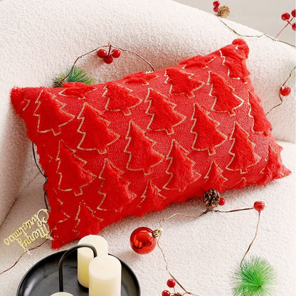 Christmas Plush Cushion Cover Decorated Square Pillow Luxurious Living Room Pillow For Home Décor |