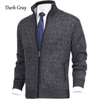Herren Stehkragen Strick Einfarbig Reißverschluss Outdoor Strickjacke Strickwaren Casual Tops Mantel Jacke | 7701 