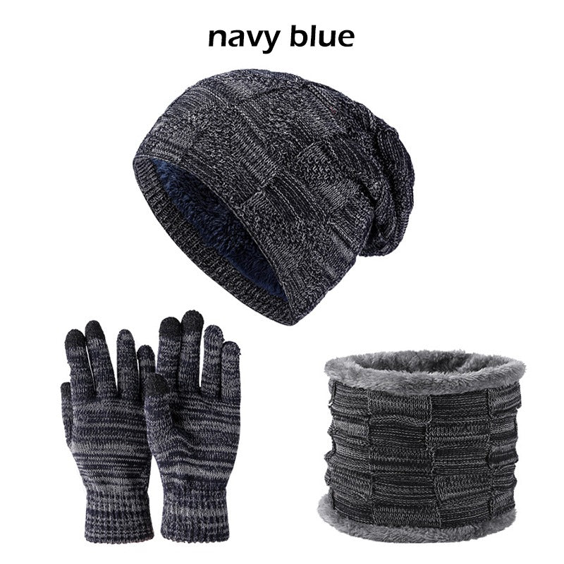 Unisex Winter Beanie Mütze Schal Touchscreen Handschuhe Set Strick Slouchy Beanie Skull Cap Fäustlinge Kreis Schals | DXBN092