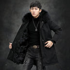 Echter Premium-Fuchspelz, warme Parka-Jacke mit Kapuze, echtes Nerzpelz-Futter, Mantel | 209 
