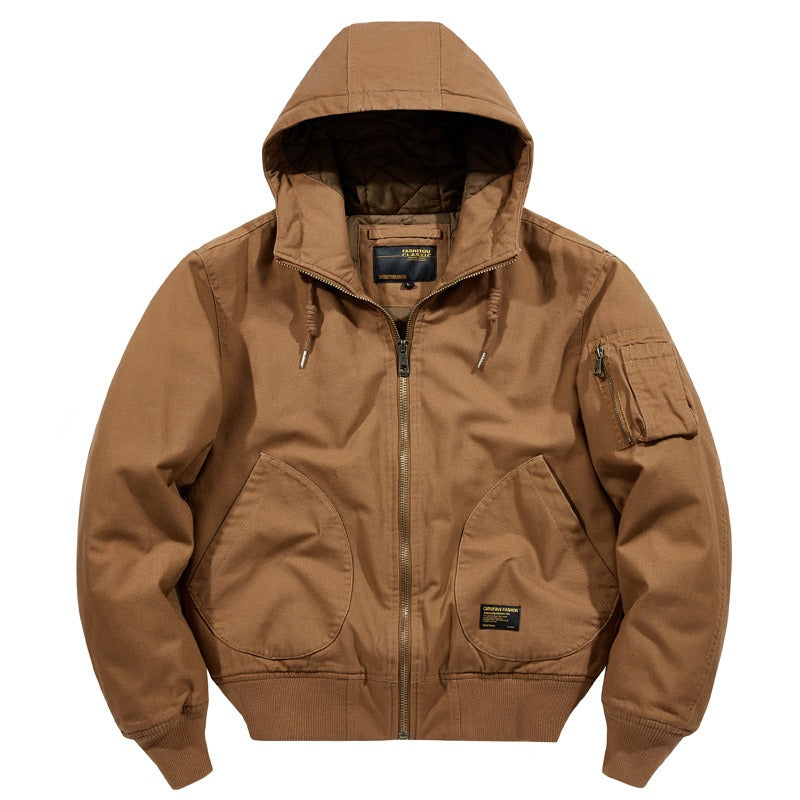 Herren Bomberjacke mit Kapuze Luxusjacke Motorrad Vintage Jacke | 8021 
