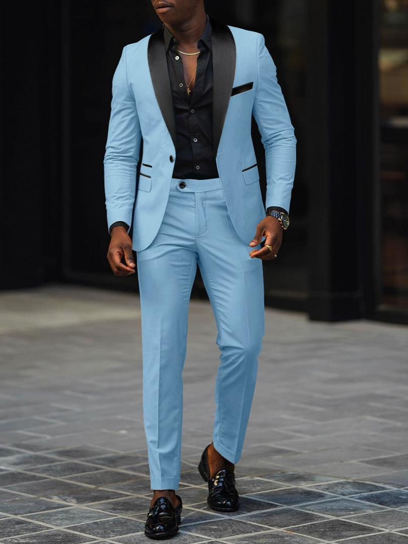 Zweiteiliger Herrenanzug mit einem Knopf, Smoking, Smart Fit, Anzug für den Abschlussball, Hochzeits-Smoking | 1988