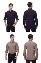 Herren Langarmhemden aus Bambusfaser – Einfarbiges, atmungsaktives &amp; bügelfreies Freizeithemd | S01 