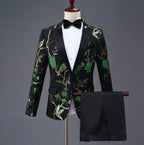 Herren Jacquard Anzug Business Hochzeit Party Smoking Kleid Blazer Hose Slim Fit Smoking | 1003 