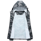 Herrenjacken, vollständig mit Camouflage-Muster bedruckt, leichte Jacken, Trenchcoat-Windbreaker mit durchgehendem Reißverschluss und Kapuze | 