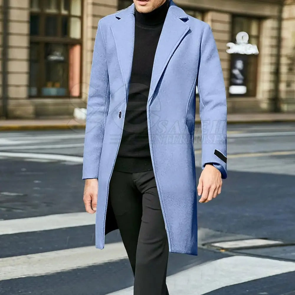 Herrenmode Trenchcoats Lässige, solide Jacke Windbreaker Warmer Wintermantel | 1211MF3 