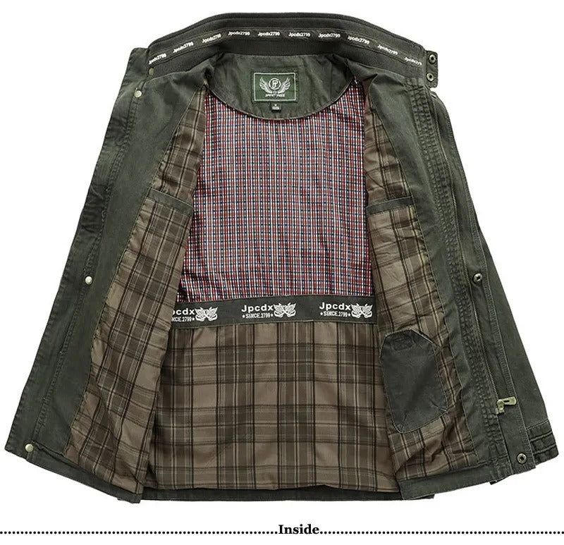 Übergröße Herren Baumwolle Pilotenmantel Jacke Streetwear Bomberjacke Cargo Flight OutWear Blazer | CDX8255 