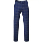 Dreiteiliger Herrenanzug mit Karomuster, Slim Fit, zweireihig, kariert, Jacke, Weste, Hose | 6027